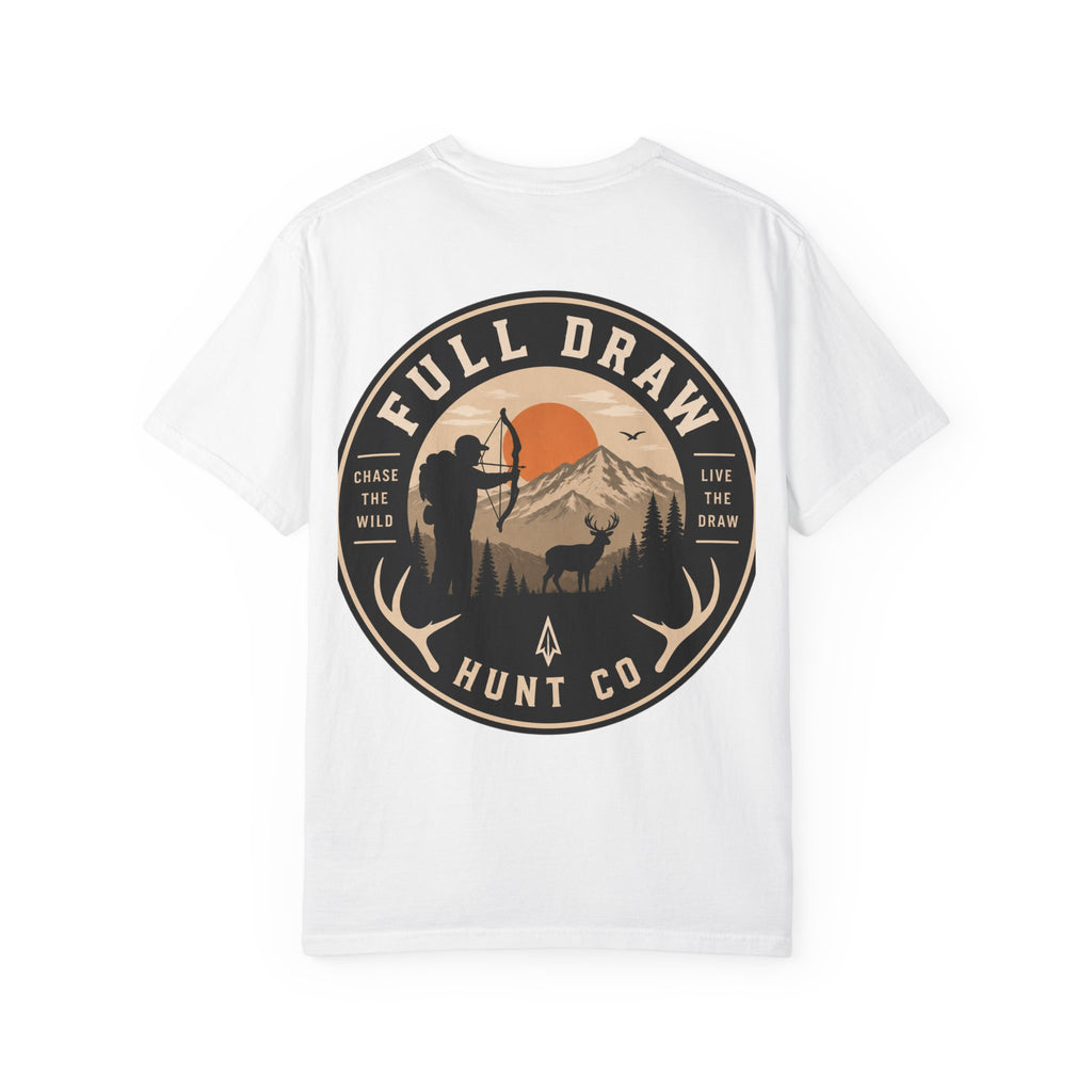 Full Draw Outfitters Hunter Graphic T-Shirt — Backcountry Sunset Hunting Tee