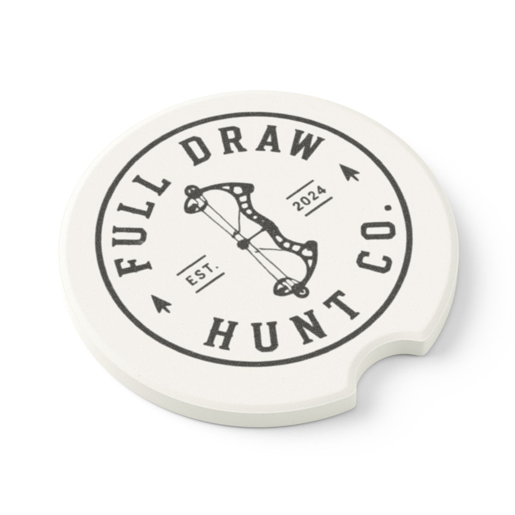 Full Draw Hunt Co. Soapstone Car Coaster — Archery Logo Car Drink Holder