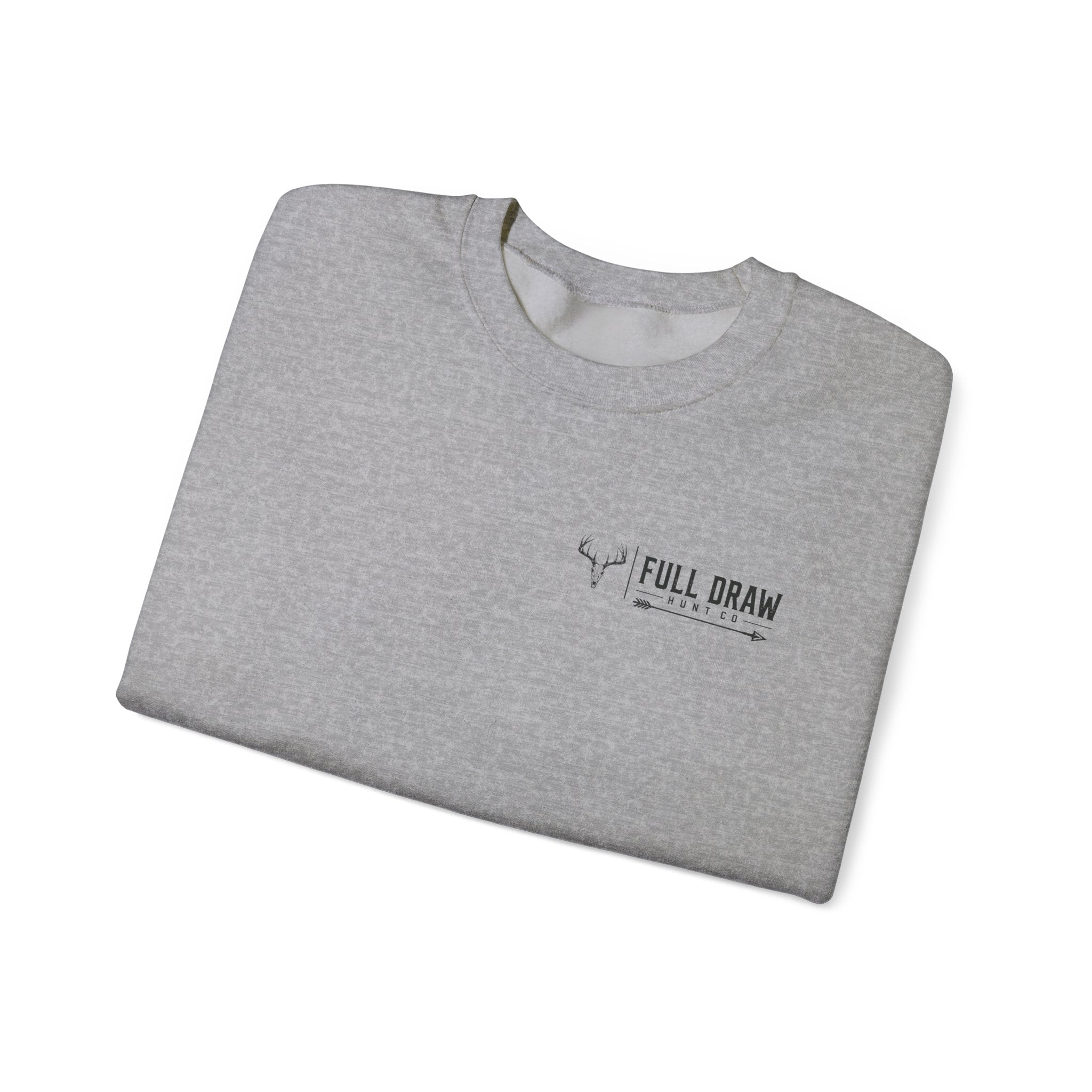 Hunting Crewneck Sweatshirt – "Full Draw Hunt Co." Mountain Sunrise Design