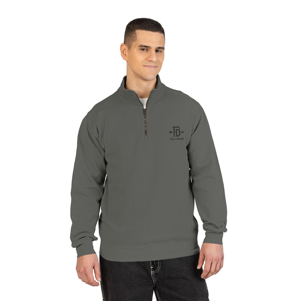 Quarter-Zip Sweatshirt — Minimalist 'FD' Logo Pullover