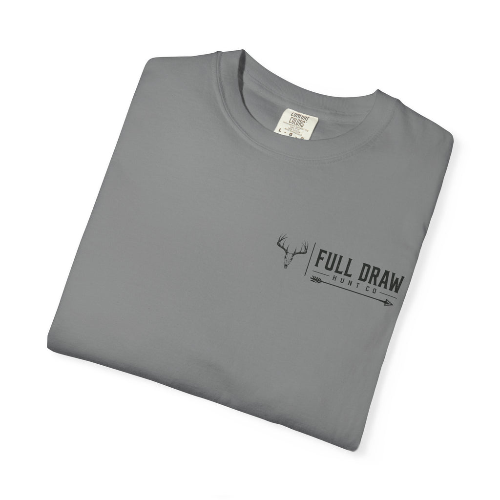 Full Draw Outfitters Hunter Graphic T-Shirt — Backcountry Sunset Hunting Tee