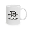 Hunting Logo Ceramic Mug (11oz & 15oz) — Full Draw Arrow Emblem