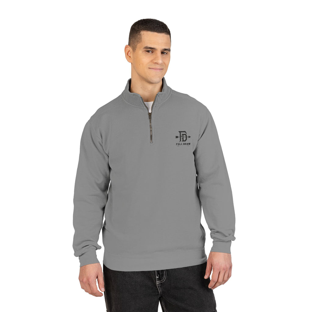 Quarter-Zip Sweatshirt — Minimalist 'FD' Logo Pullover