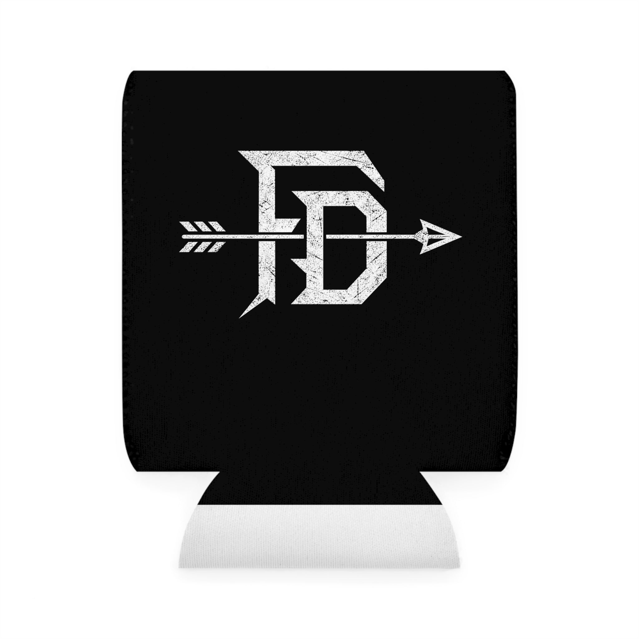 Can Cooler — Distressed Arrow Monogram Koozie (Initial D)