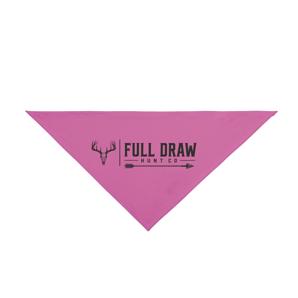 Full Draw Hunt Co. Pink Pet Bandana — Hunting Logo Dog & Cat Scarf