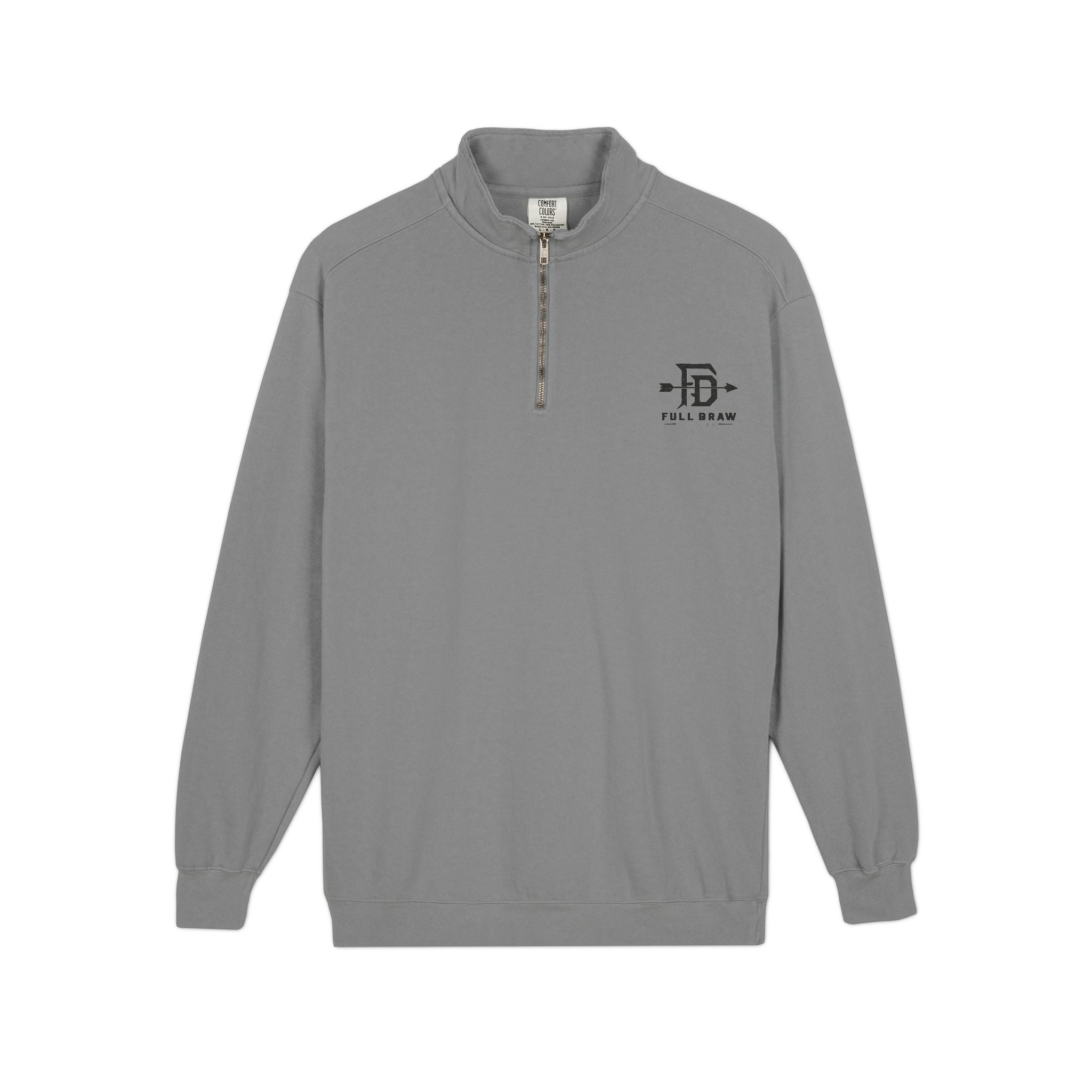 Quarter-Zip Sweatshirt — Minimalist 'FD' Logo Pullover