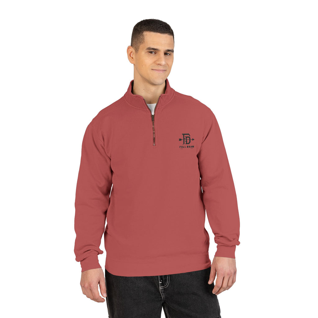 Quarter-Zip Sweatshirt — Minimalist 'FD' Logo Pullover