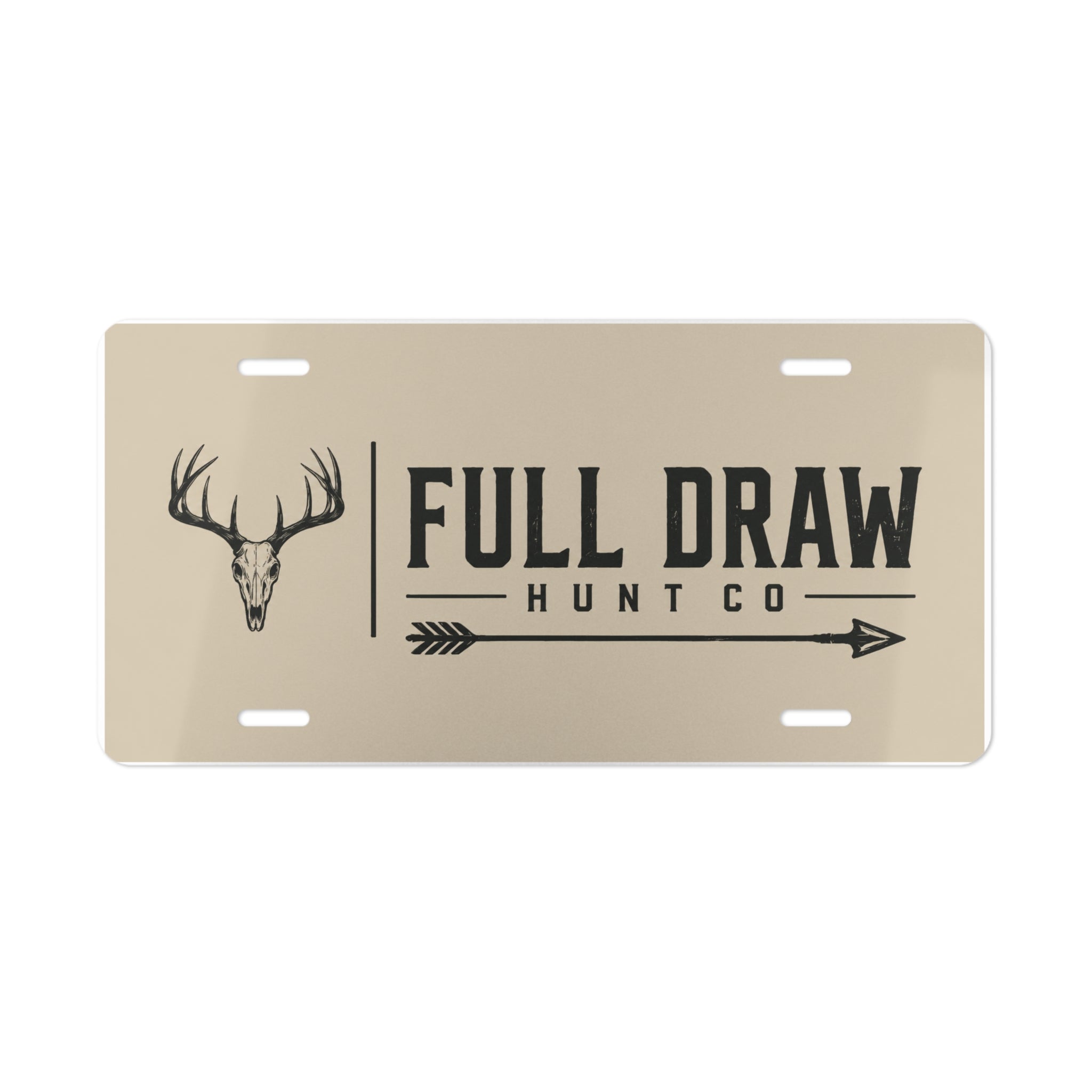 Full Draw Hunt Co. Deer Skull Vanity License Plate