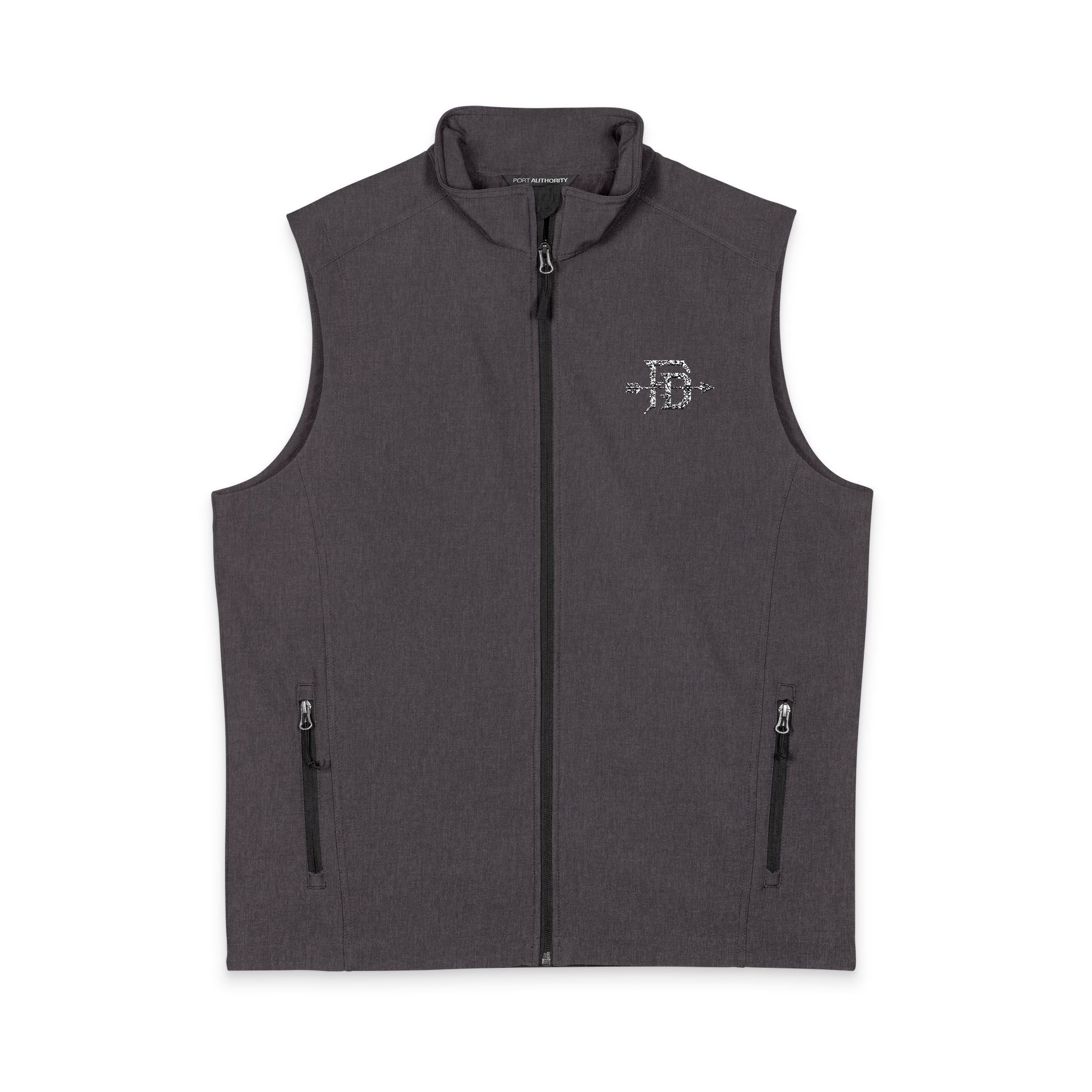 Men's Black Soft Shell Vest - Minimal Pixel 'B' Logo