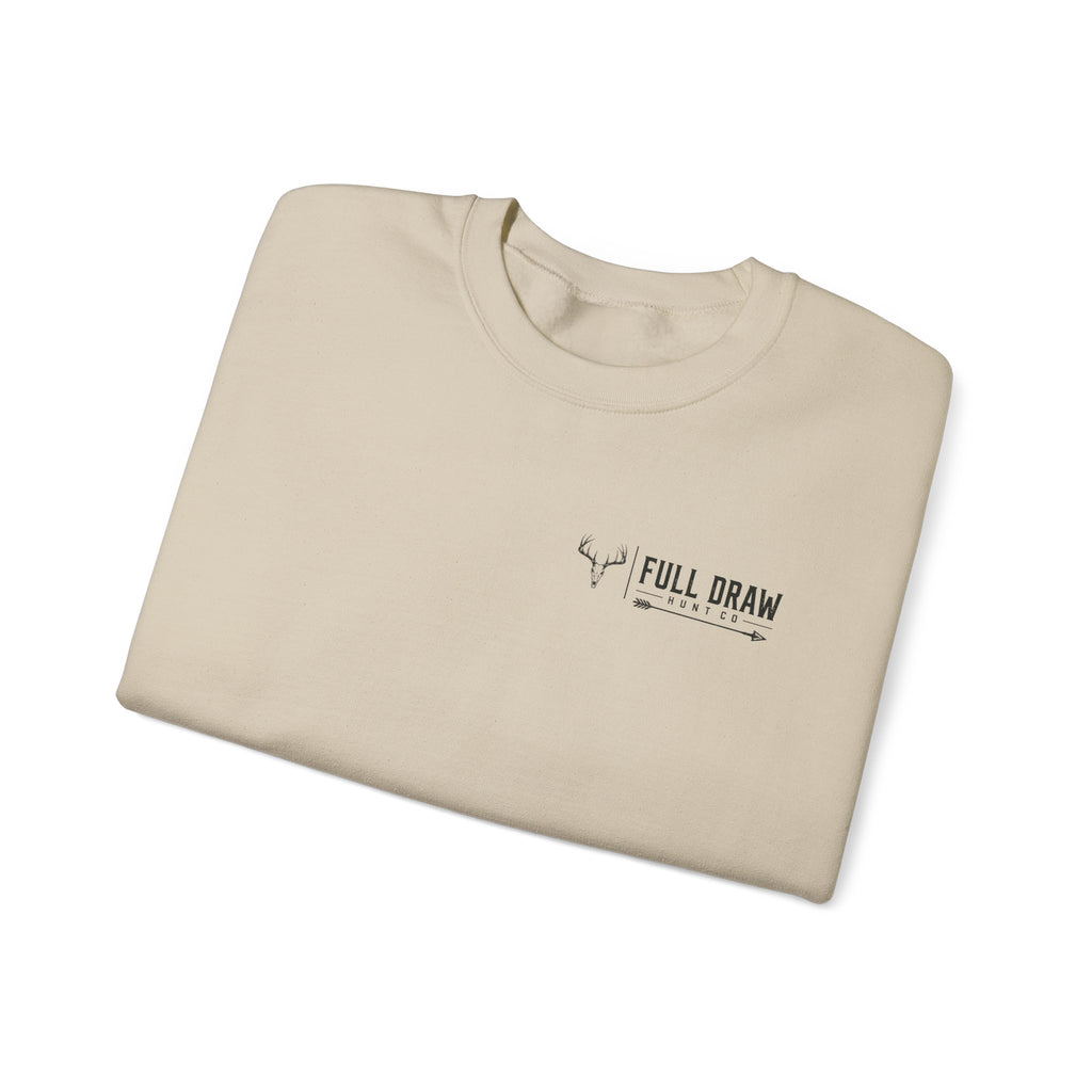 Hunting Crewneck Sweatshirt – "Full Draw Hunt Co." Mountain Sunrise Design