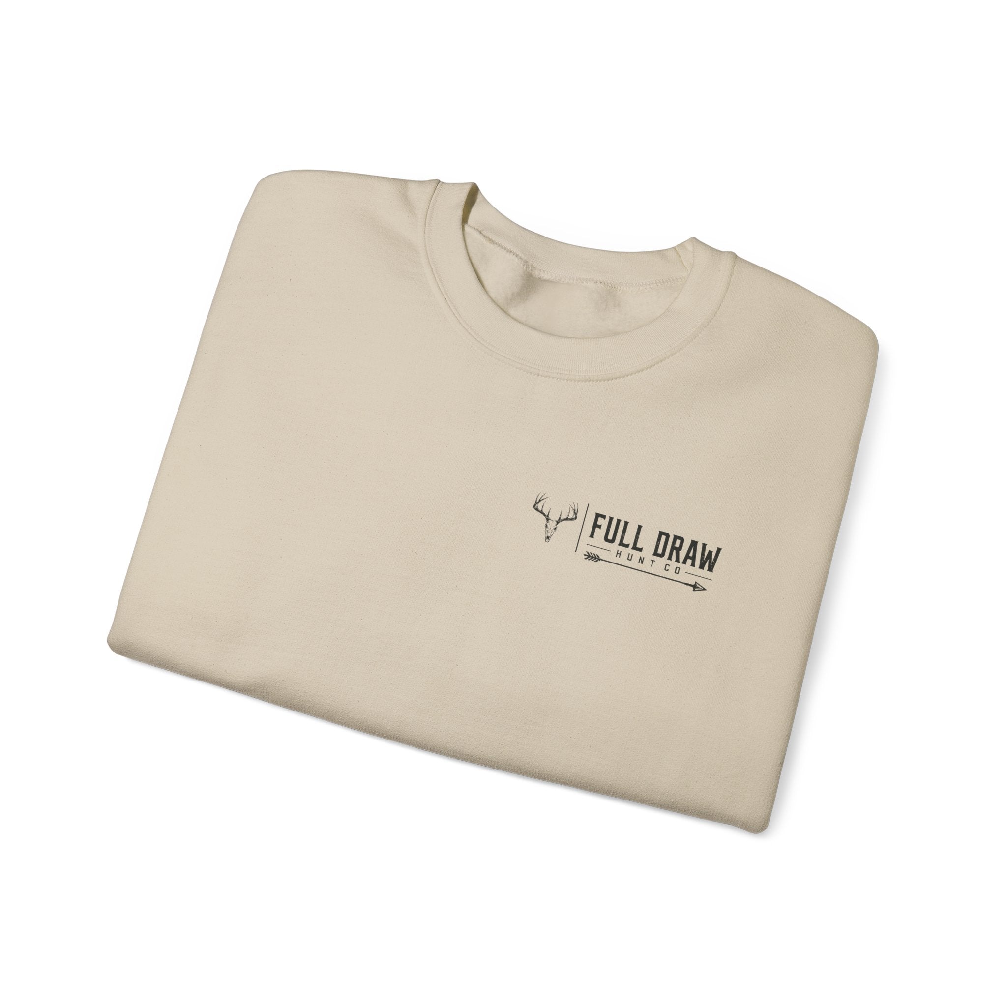 Hunting Crewneck Sweatshirt – "Full Draw Hunt Co." Mountain Sunrise Design