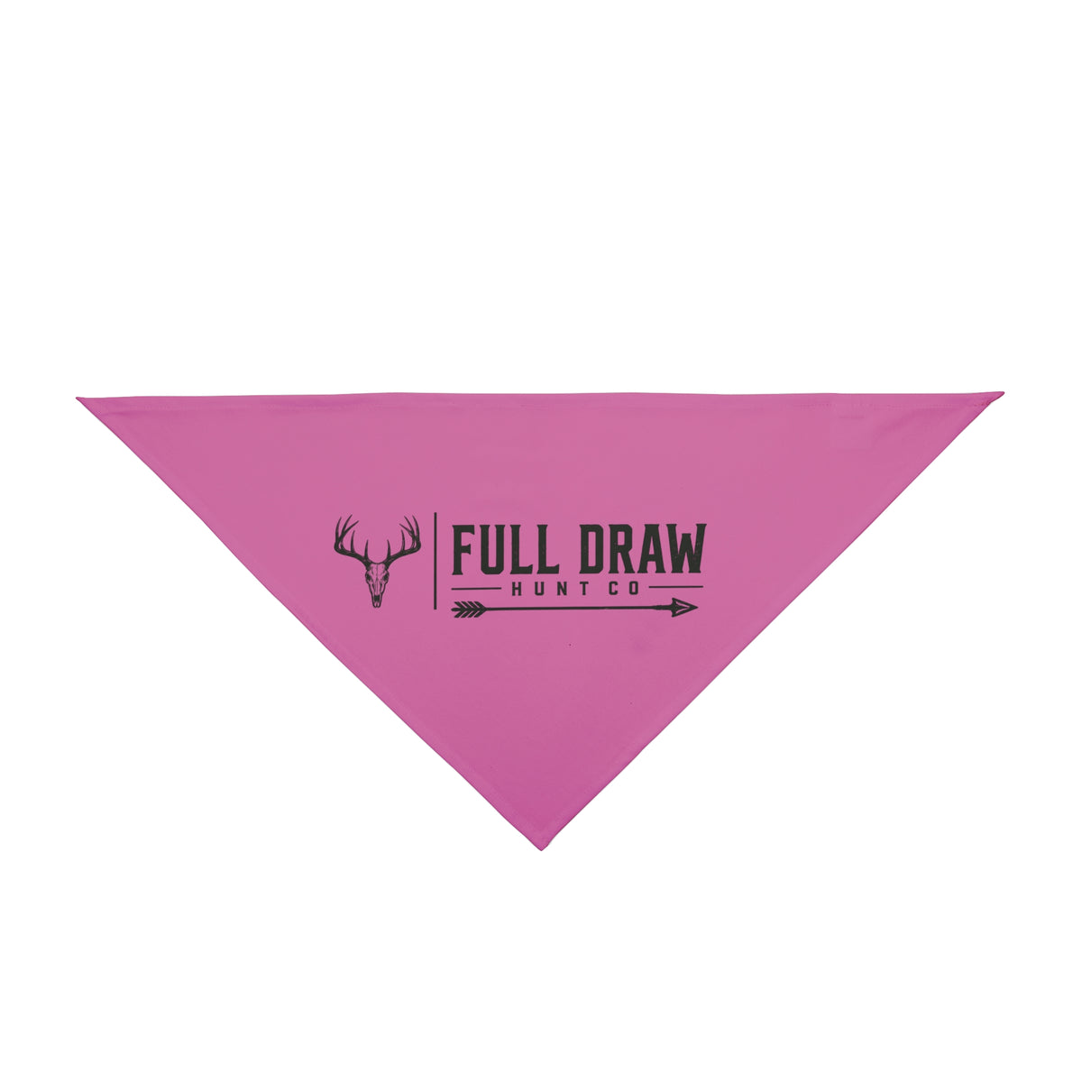 Full Draw Hunt Co. Pink Pet Bandana — Hunting Logo Dog & Cat Scarf