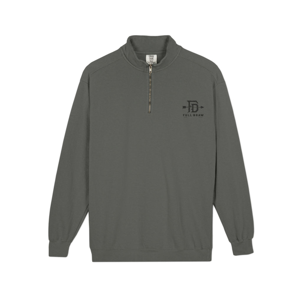 Quarter-Zip Sweatshirt — Minimalist 'FD' Logo Pullover