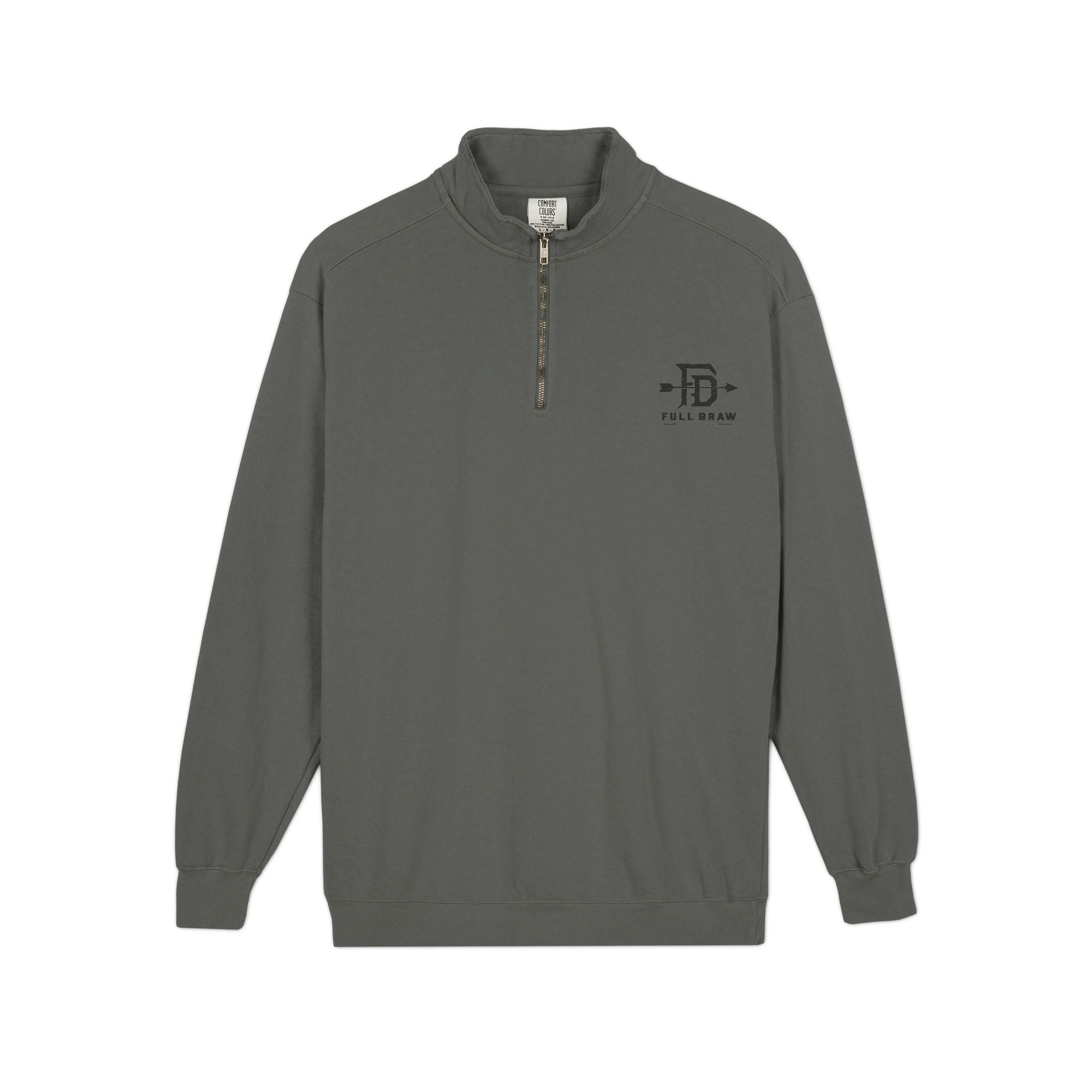 Quarter-Zip Sweatshirt — Minimalist 'FD' Logo Pullover