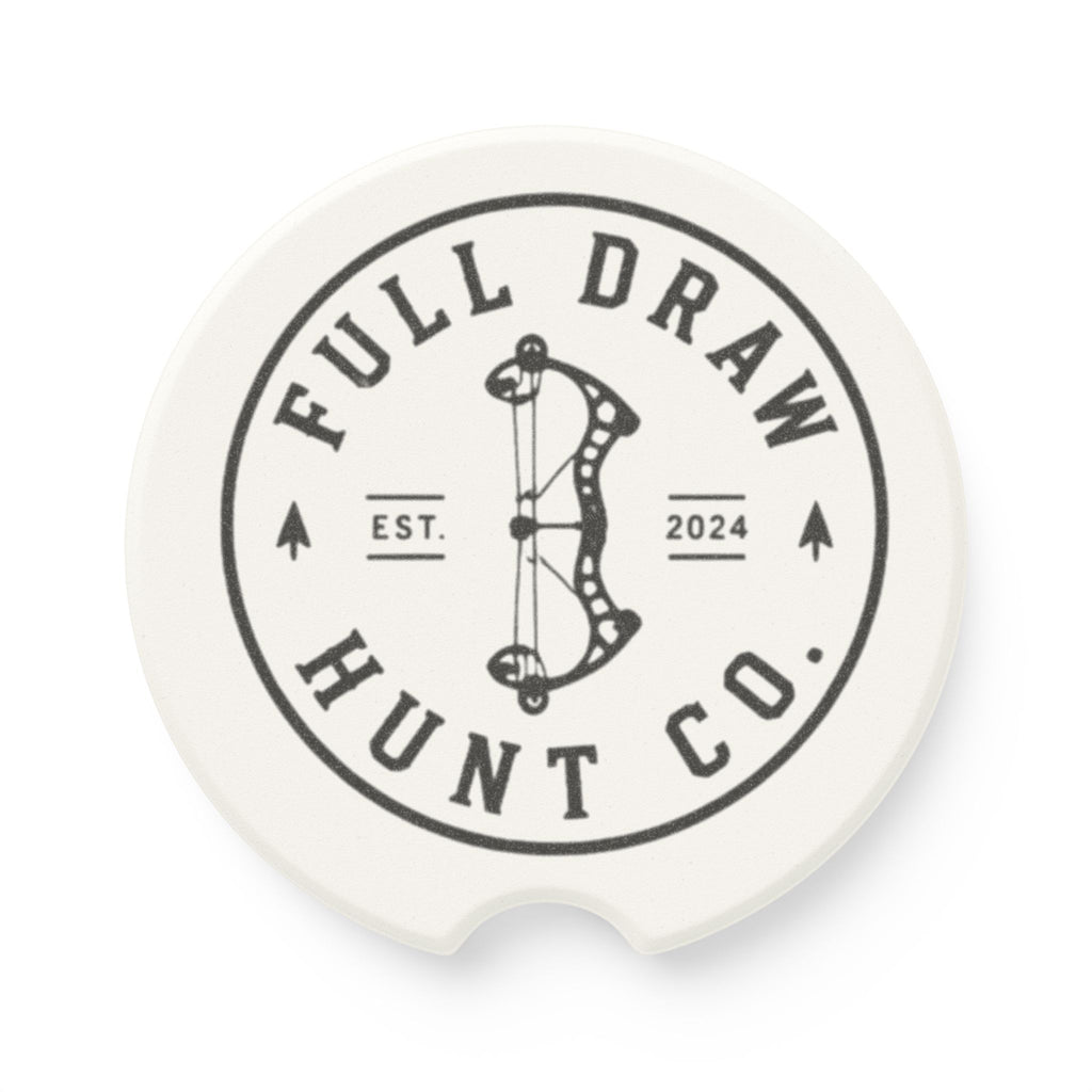 Full Draw Hunt Co. Soapstone Car Coaster — Archery Logo Car Drink Holder