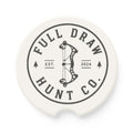 Full Draw Hunt Co. Soapstone Car Coaster — Archery Logo Car Drink Holder