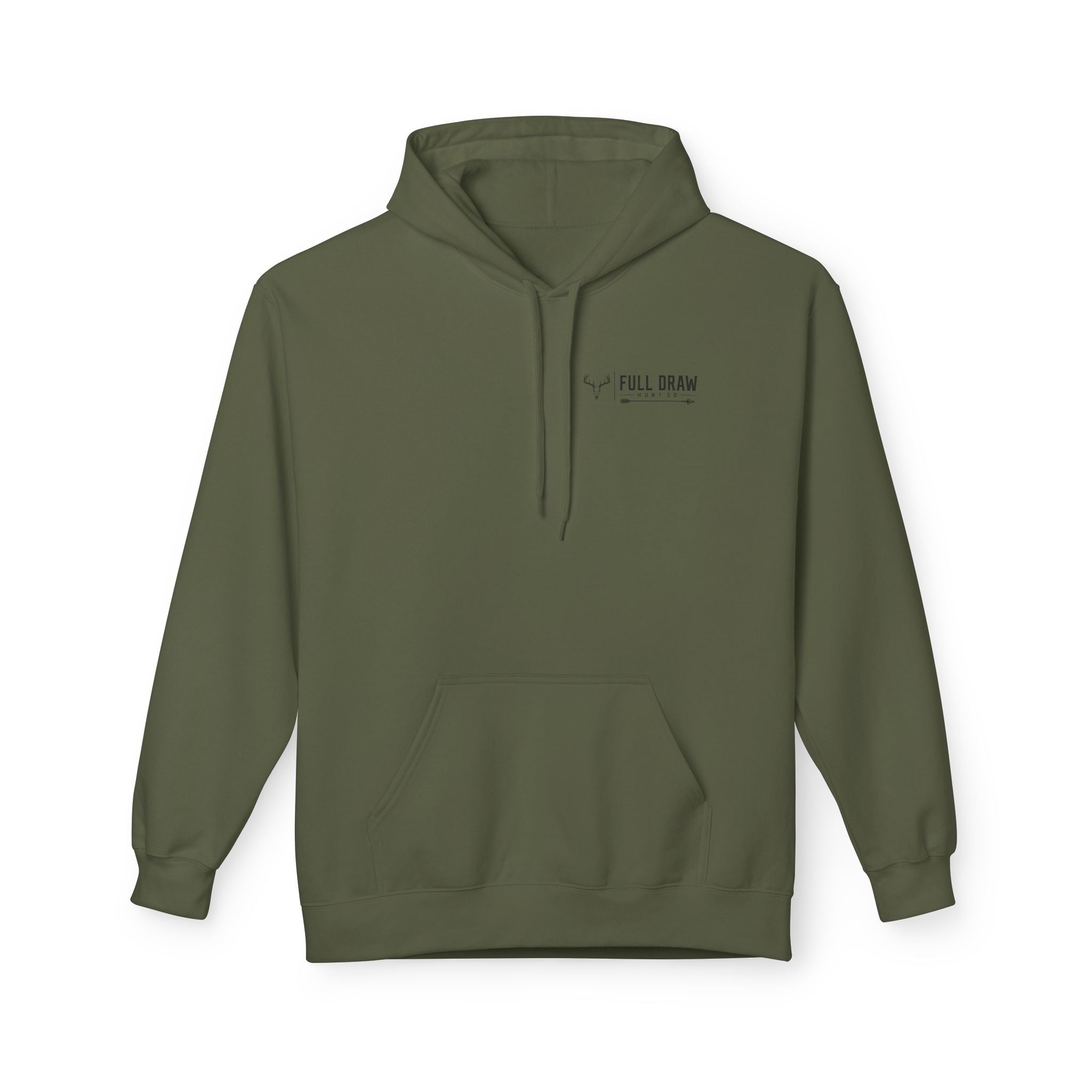 Full Draw Hunt Co. Hoodie — Retro Mountain Deer Hunting Pullover
