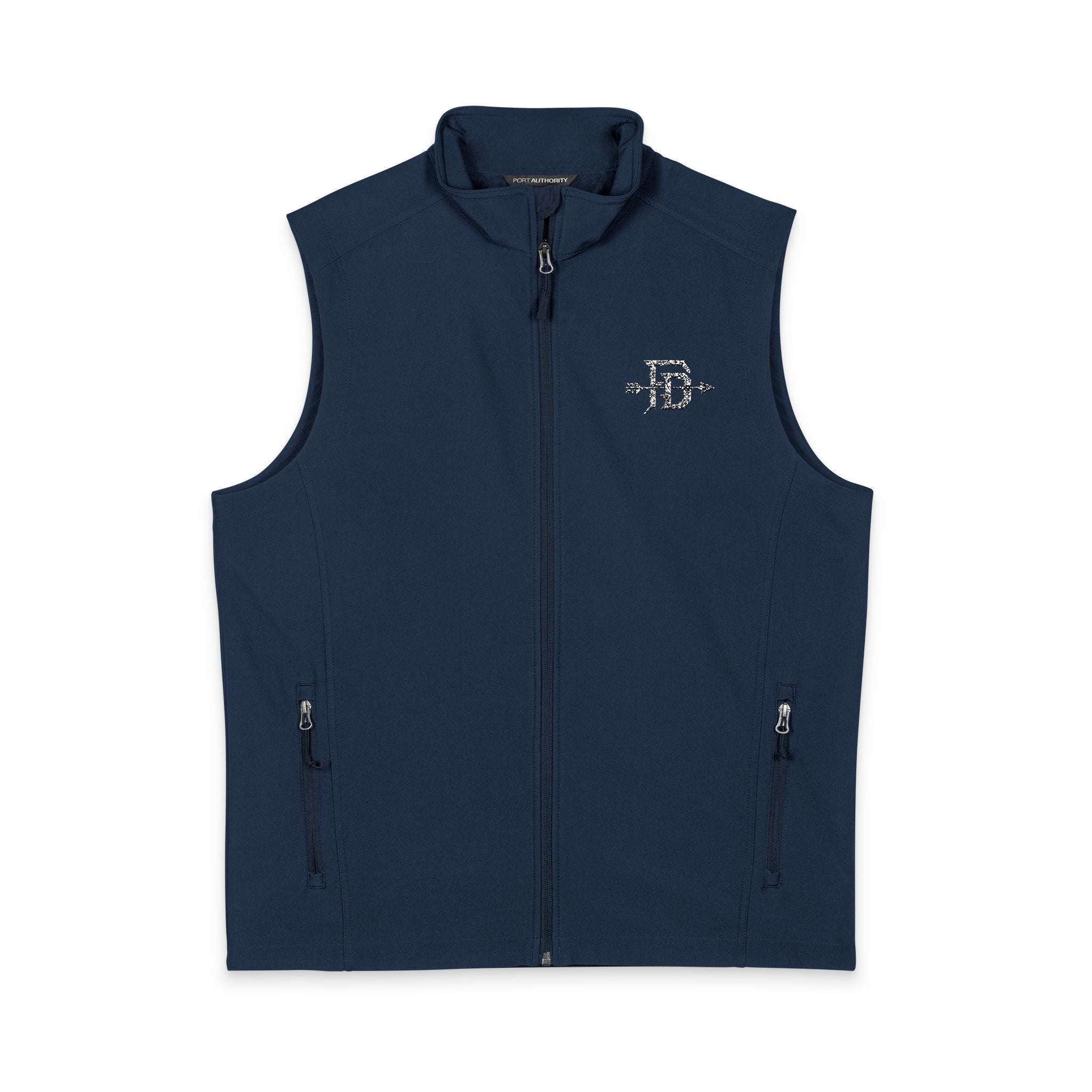 Men's Black Soft Shell Vest - Minimal Pixel 'B' Logo