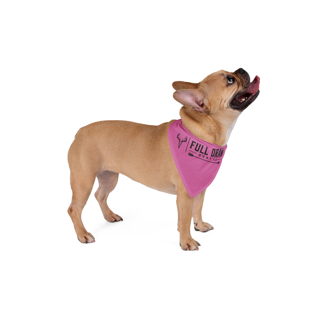 Full Draw Hunt Co. Pink Pet Bandana — Hunting Logo Dog & Cat Scarf
