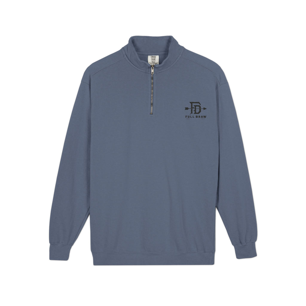 Quarter-Zip Sweatshirt — Minimalist 'FD' Logo Pullover