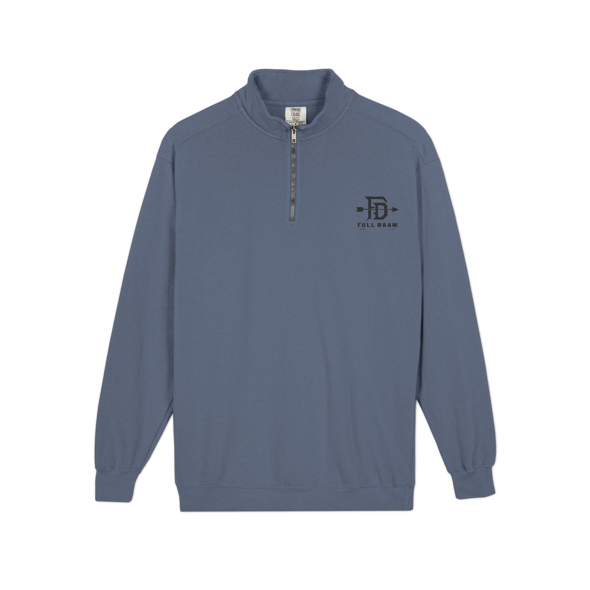 Quarter-Zip Sweatshirt — Minimalist 'FD' Logo Pullover