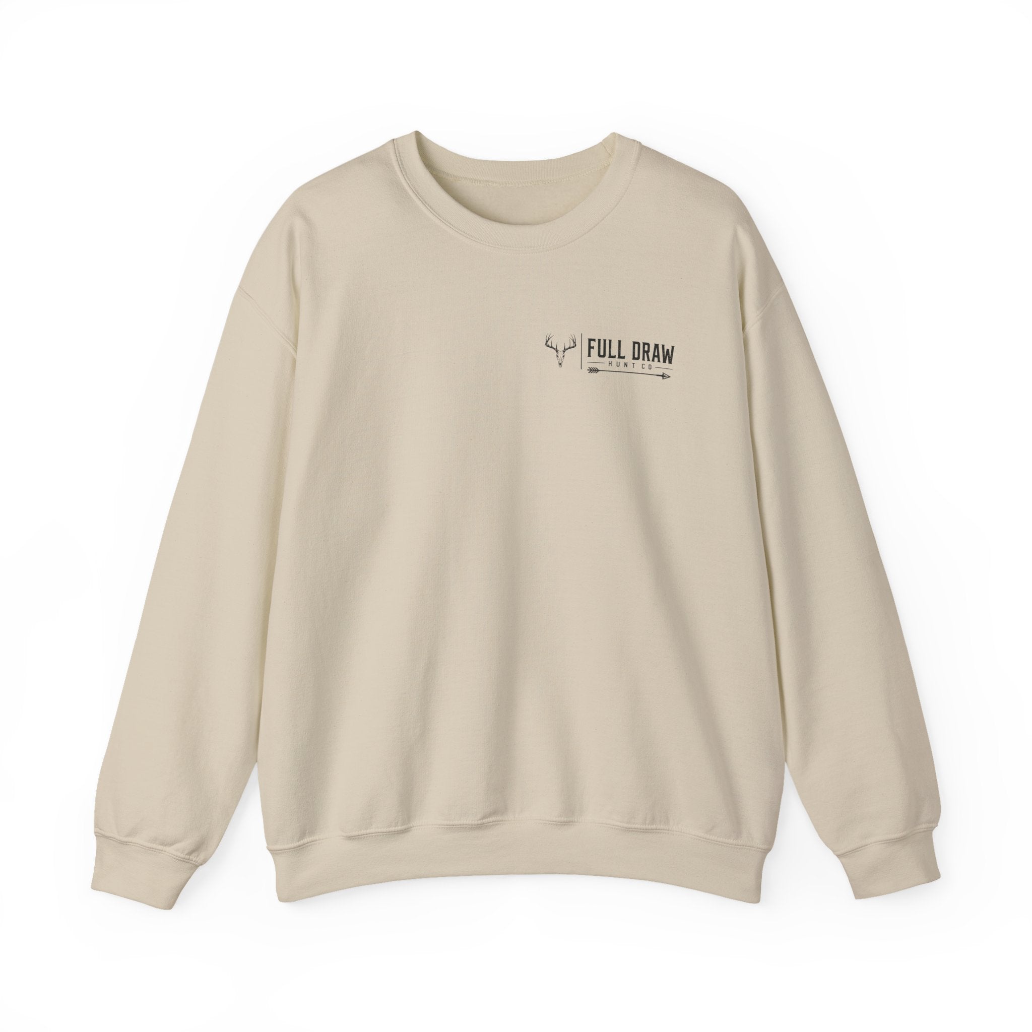 Hunting Crewneck Sweatshirt – "Full Draw Hunt Co." Mountain Sunrise Design