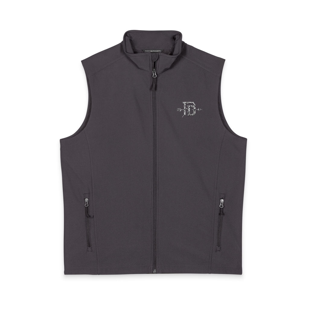 Men's Black Soft Shell Vest - Minimal Pixel 'B' Logo