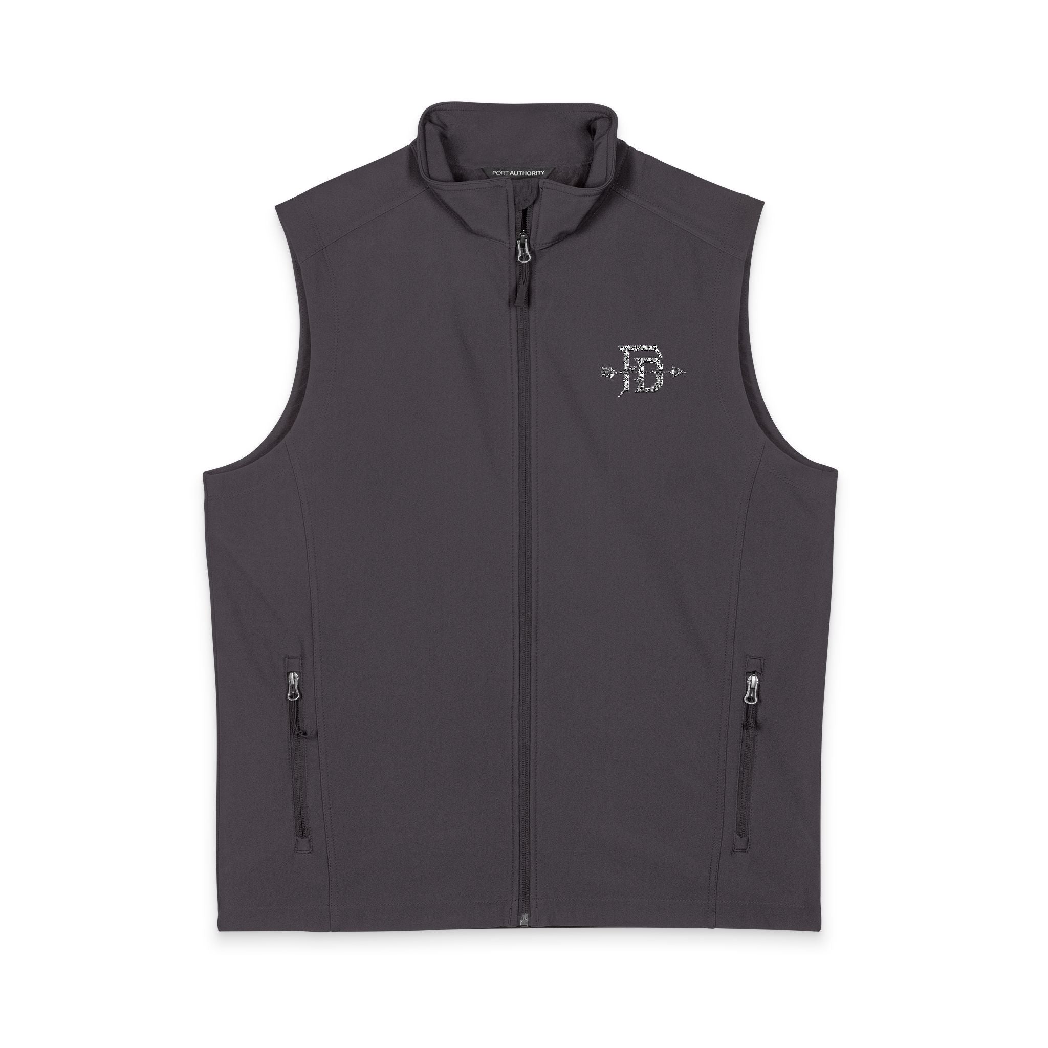 Men's Black Soft Shell Vest - Minimal Pixel 'B' Logo
