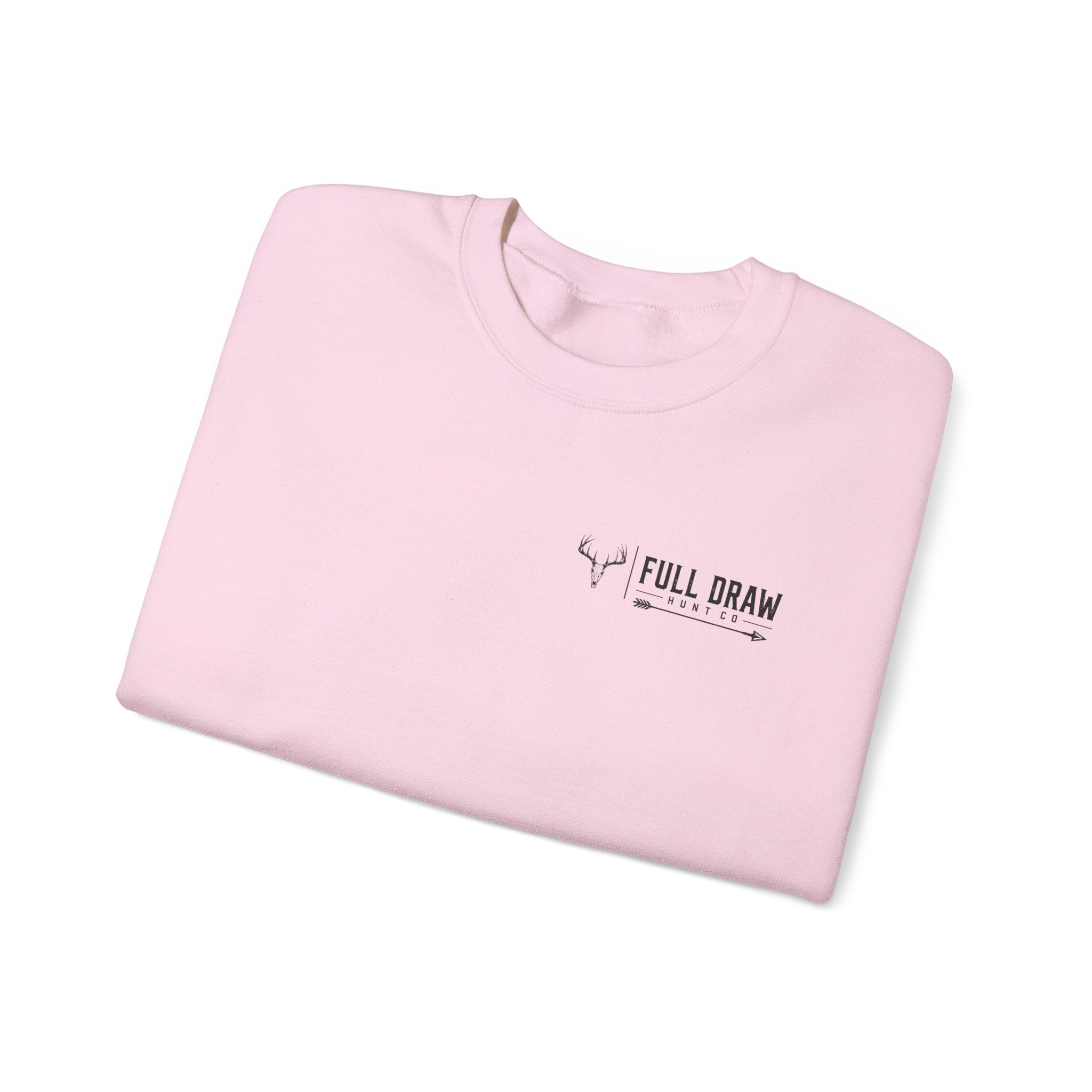 Hunting Crewneck Sweatshirt – "Full Draw Hunt Co." Mountain Sunrise Design