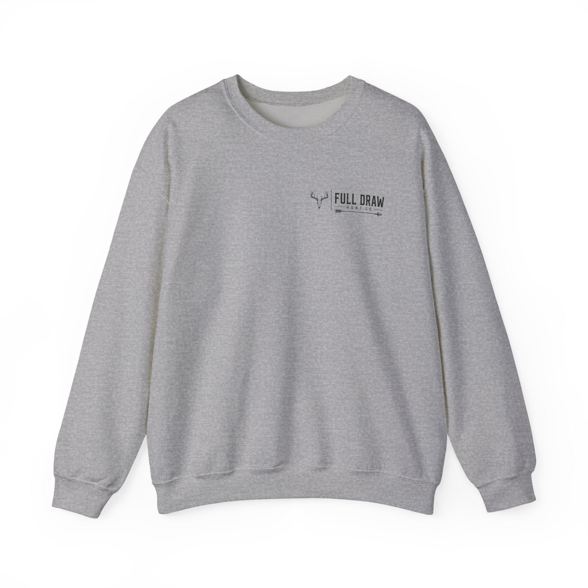 Hunting Crewneck Sweatshirt – "Full Draw Hunt Co." Mountain Sunrise Design