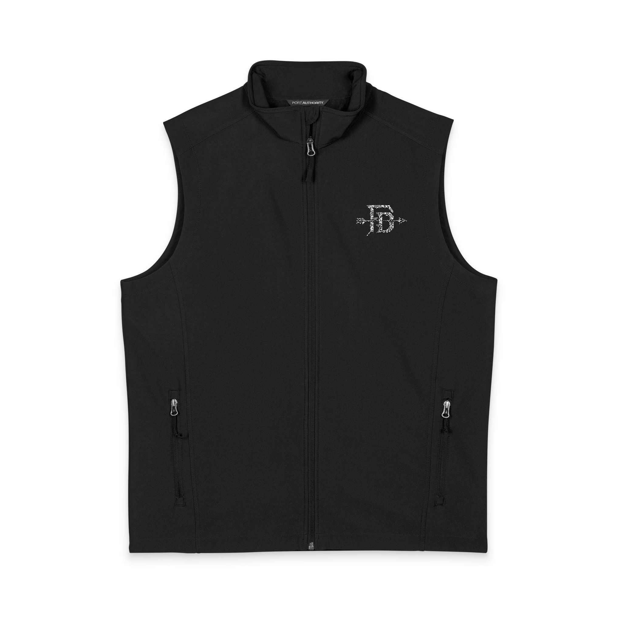 Men's Black Soft Shell Vest - Minimal Pixel 'B' Logo