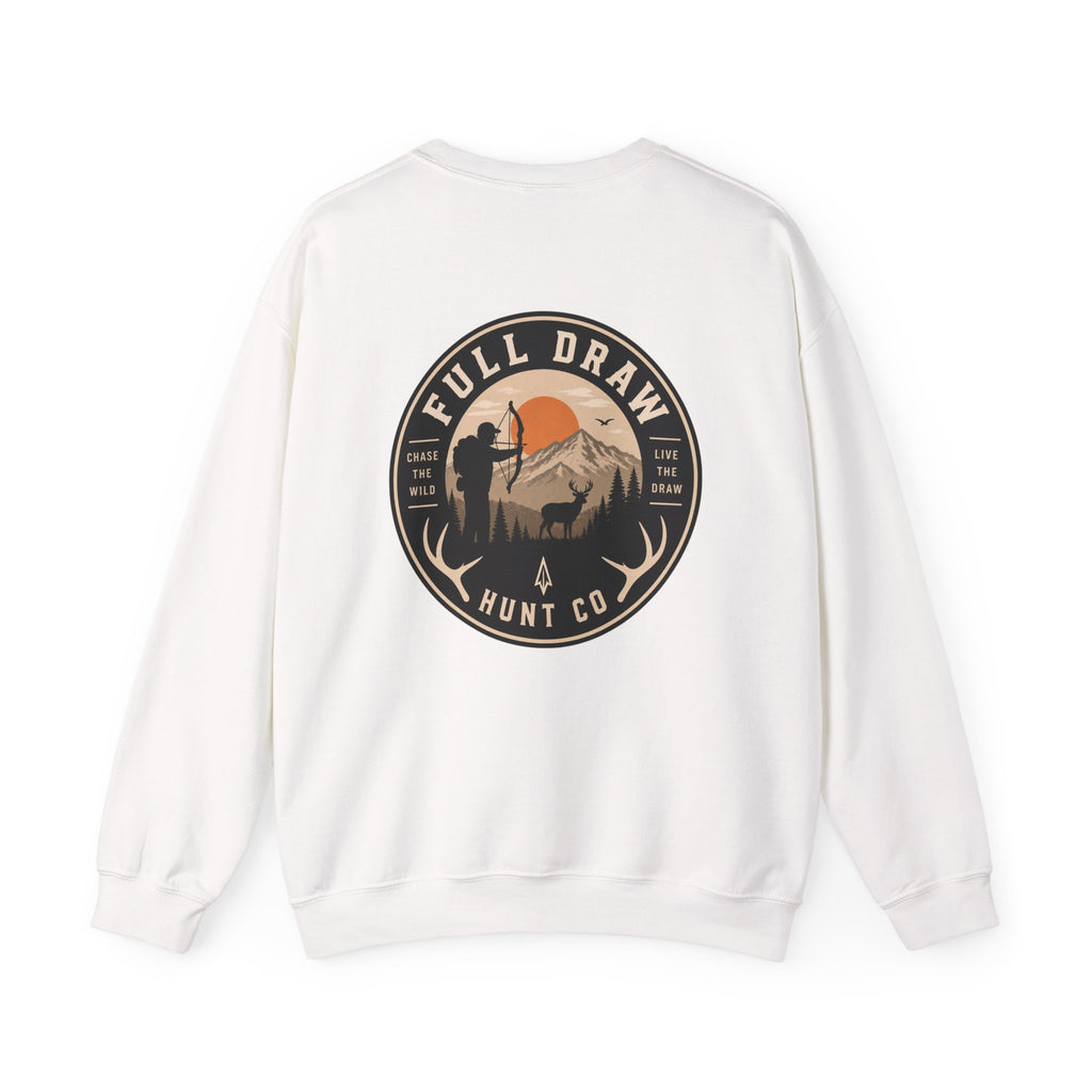Hunting Crewneck Sweatshirt – "Full Draw Hunt Co." Mountain Sunrise Design