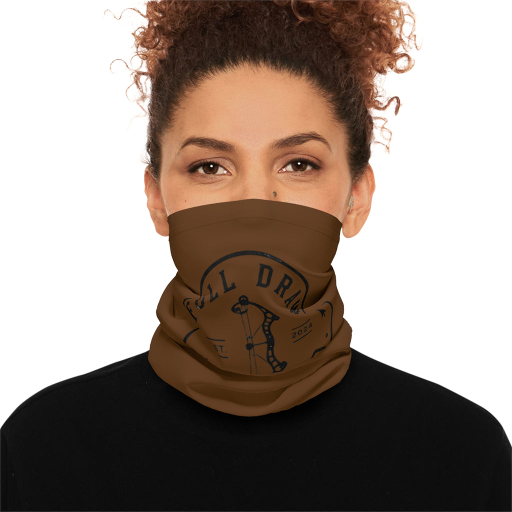 Full Draw Hunt Co. Lightweight Neck Gaiter — Brown Hunting Face Cover